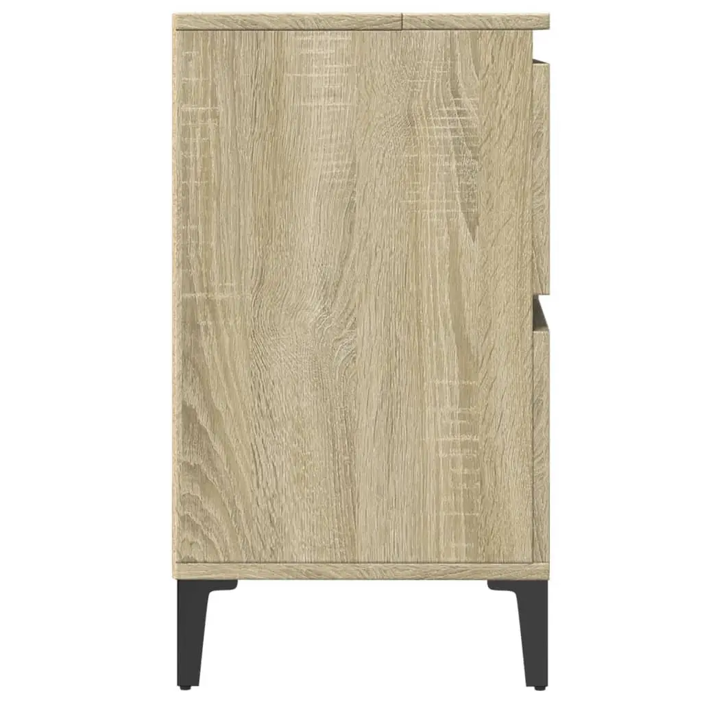 Bathroom Sink Cabinet Brown Engineered Wood 4 Drawers 1 Door Compartment