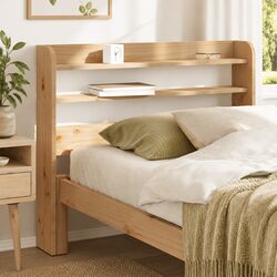 Headboard with Shelves for Space Saving