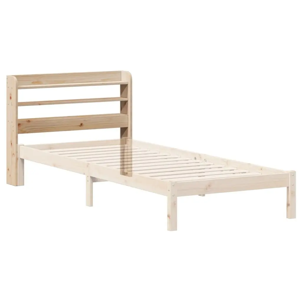 Headboard Brown 100cm Solid Wood Pine with Storage Shelves