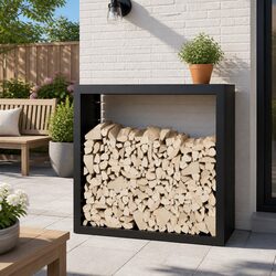 Compact Firewood Rack: Steel & Storage Efficient