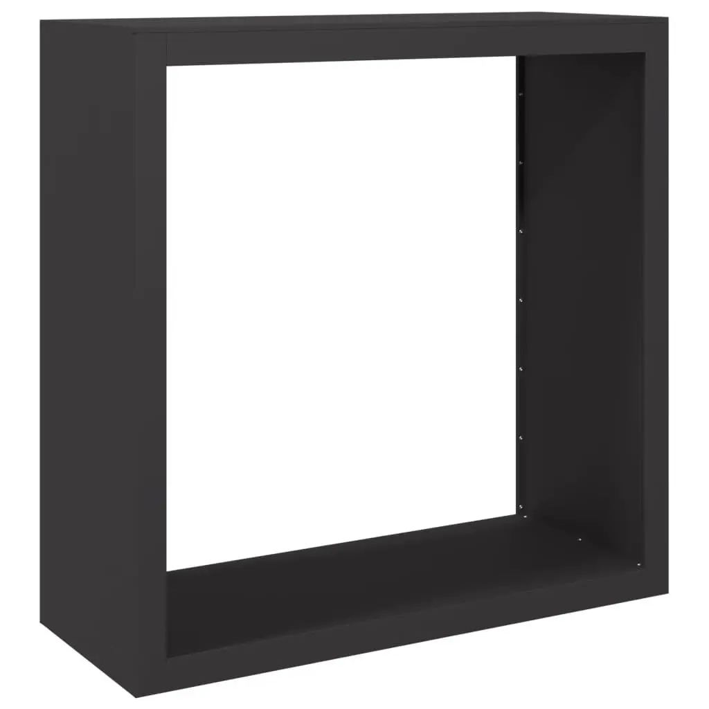 Firewood Rack Black Steel 100x40x100cm Durable Log Storage Holder