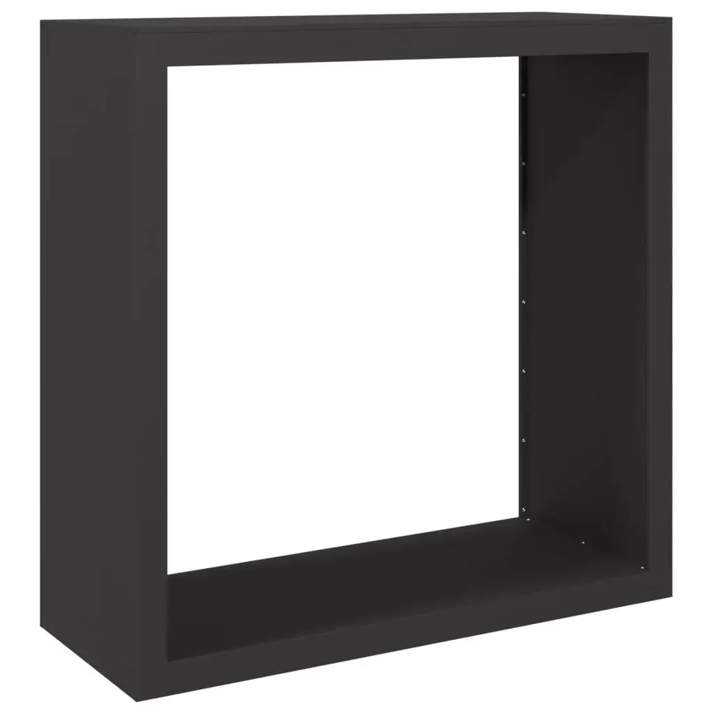 Firewood Rack Black Steel 100x40x100cm Durable Log Storage Holder