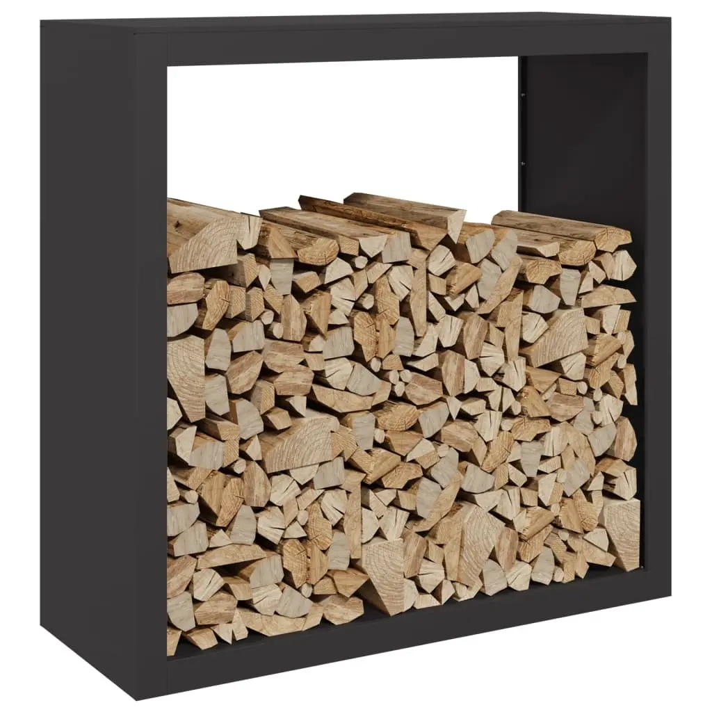 Firewood Rack Black Steel 100x40x100cm Durable Log Storage Holder
