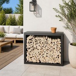 Compact Firewood Rack: Quality Steel Holder 100x40x80cm