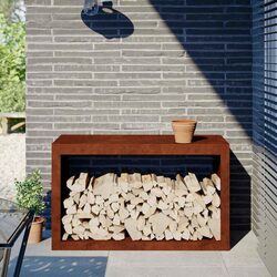 Sturdy Weathering Steel Firewood Rack for Logs