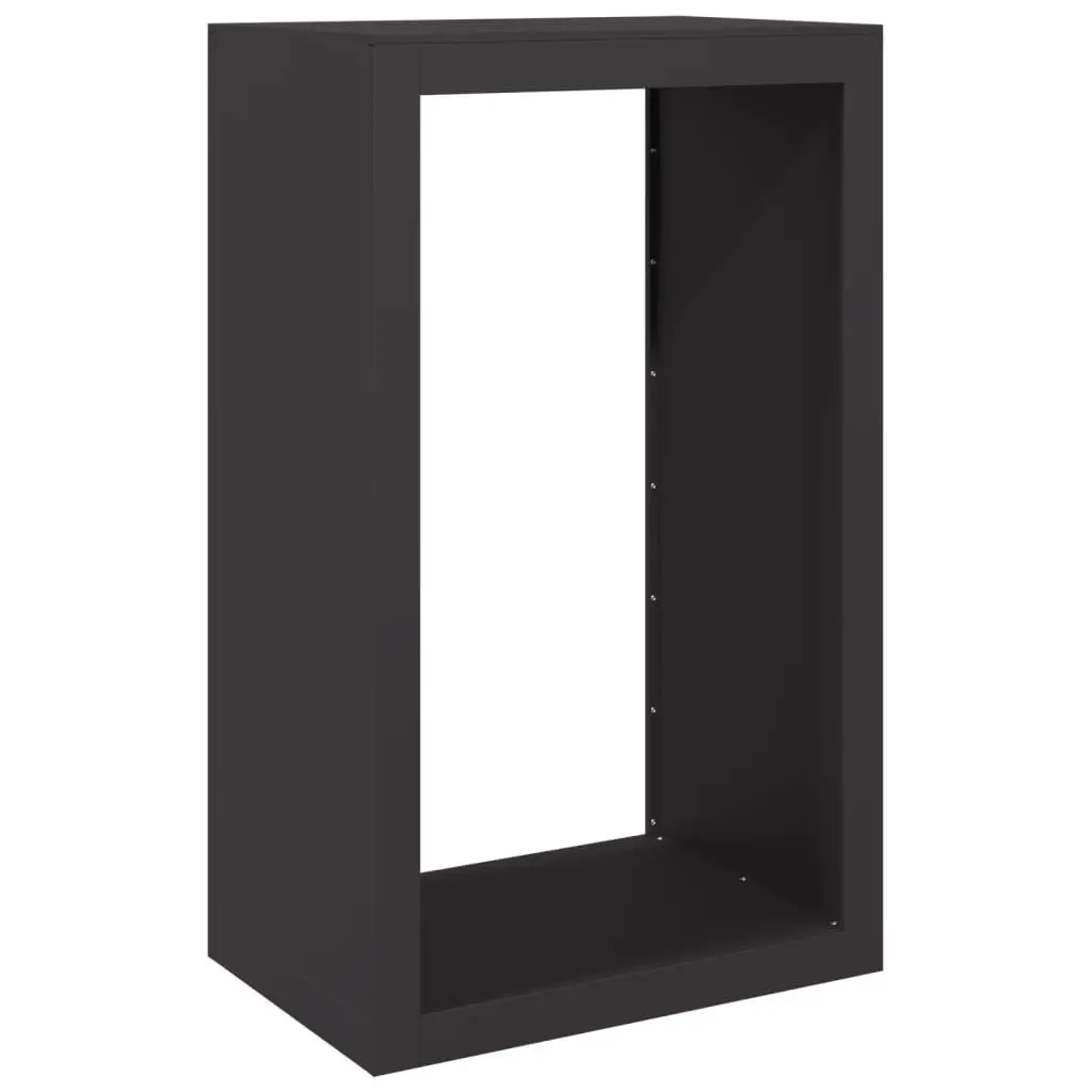 Firewood Rack Black Steel Log Storage Stand Holder