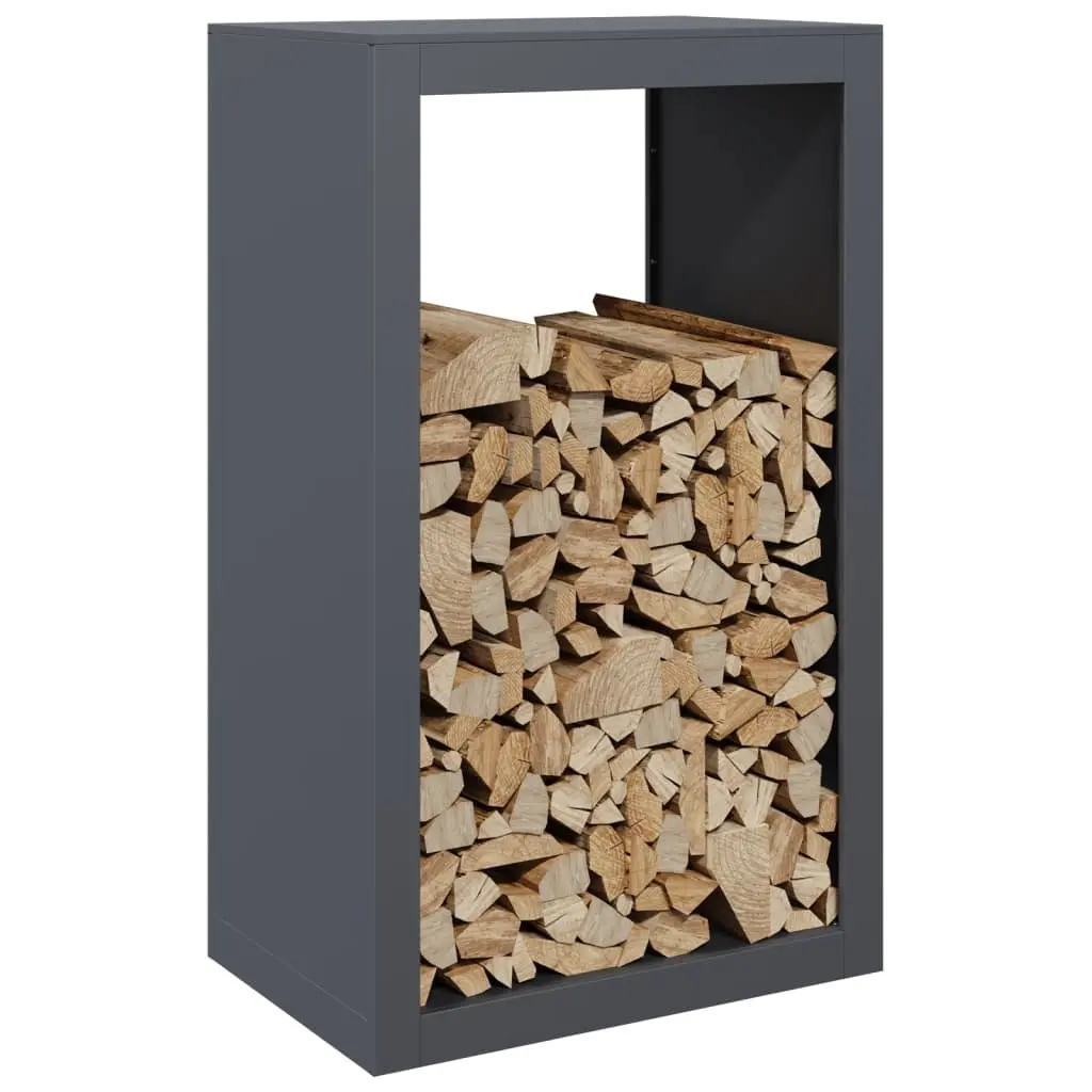 Firewood Rack Storage Steel Log Holder Anthracite 60x40x100cm Home Garden