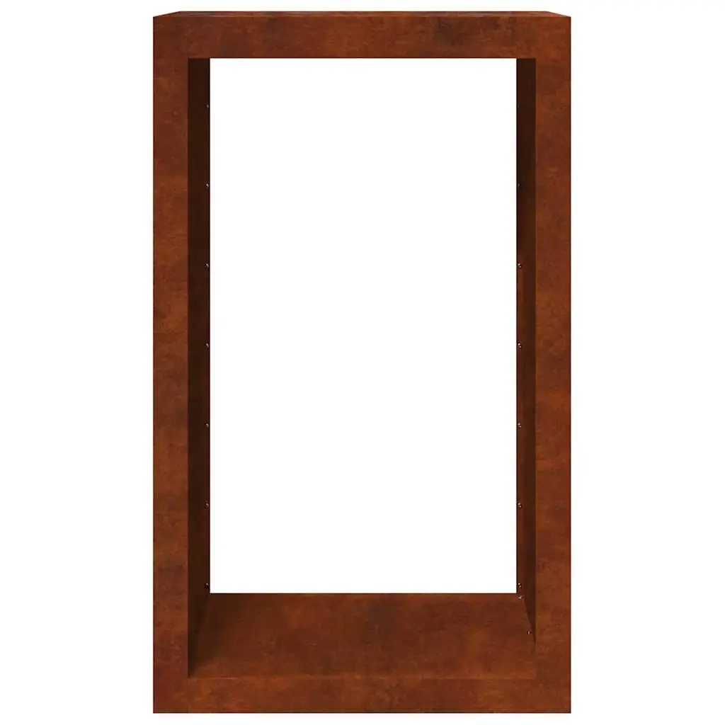 Firewood Rack Weathering Steel Brown 60x40x100cm Log Storage Holder