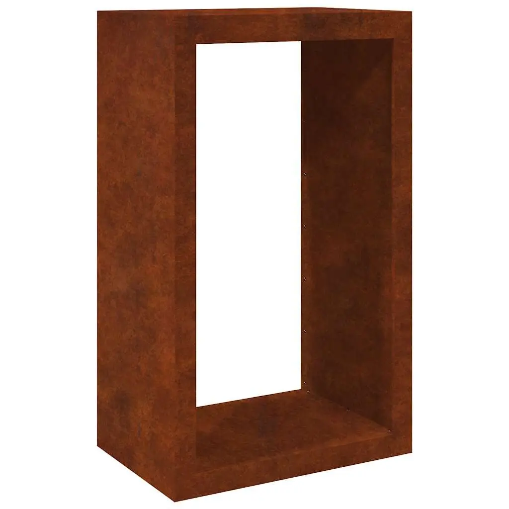 Firewood Rack Weathering Steel Brown 60x40x100cm Log Storage Holder