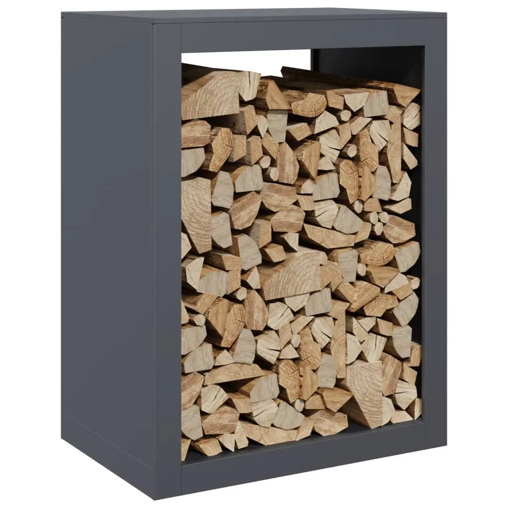 Firewood Rack Anthracite Steel 60x40x80cm Log Holder for Fireplace Storage