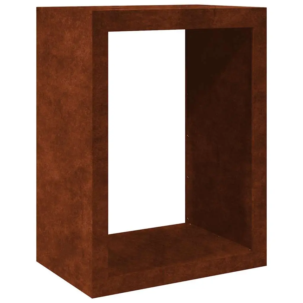 Firewood Rack Brown Weathering Steel Outdoor Log Storage Holder