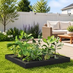 Compact and Durable Anthracite Steel Raised Garden Bed