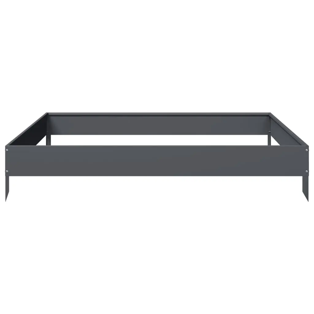 Raised Garden Bed Anthracite Steel 100x100x18.5cm Outdoor Planter Box