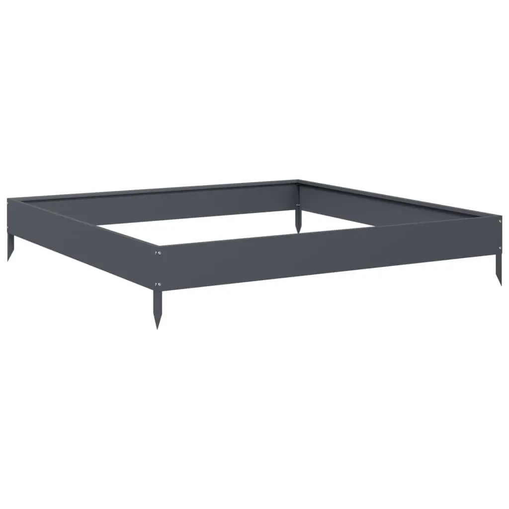 Raised Garden Bed Anthracite Steel 100x100x18.5cm Outdoor Planter Box