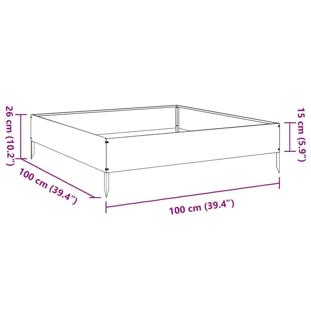 Raised Garden Bed Planter Black Steel Outdoor Flowers Vegetables Herbs Growing
