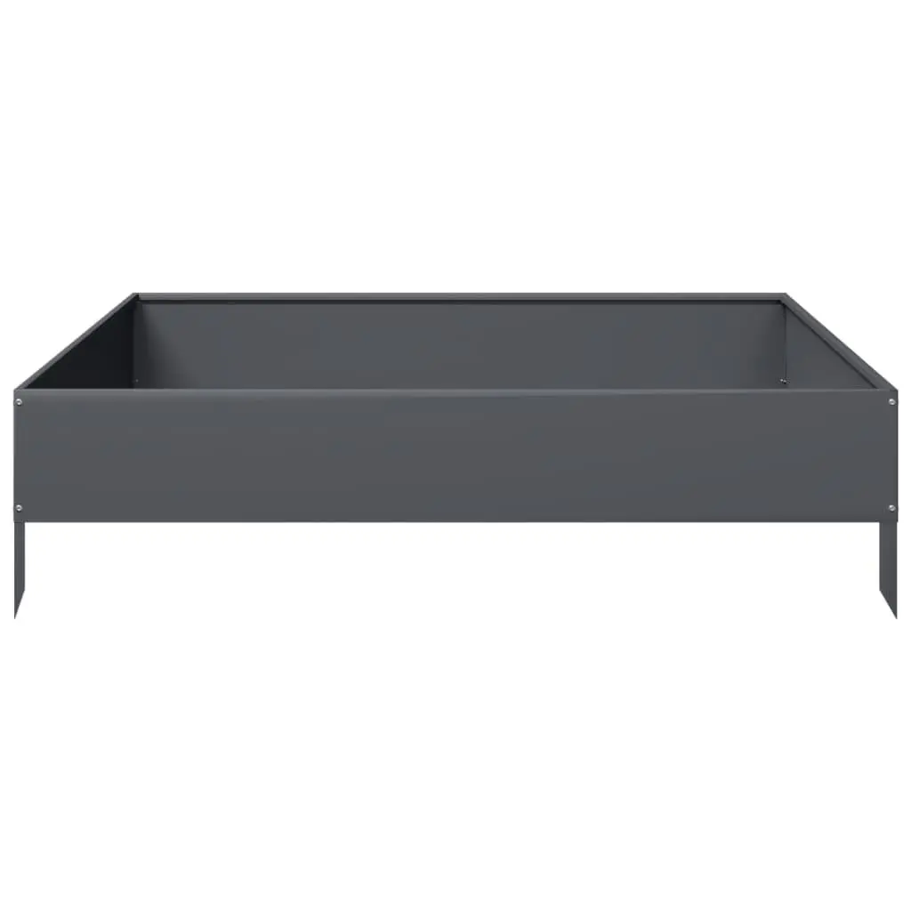 Garden Raised Bed Planter Anthracite Steel 100x100x26cm Weather Resistant Outdoor