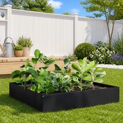 Black Steel Raised Garden Bed for Plants