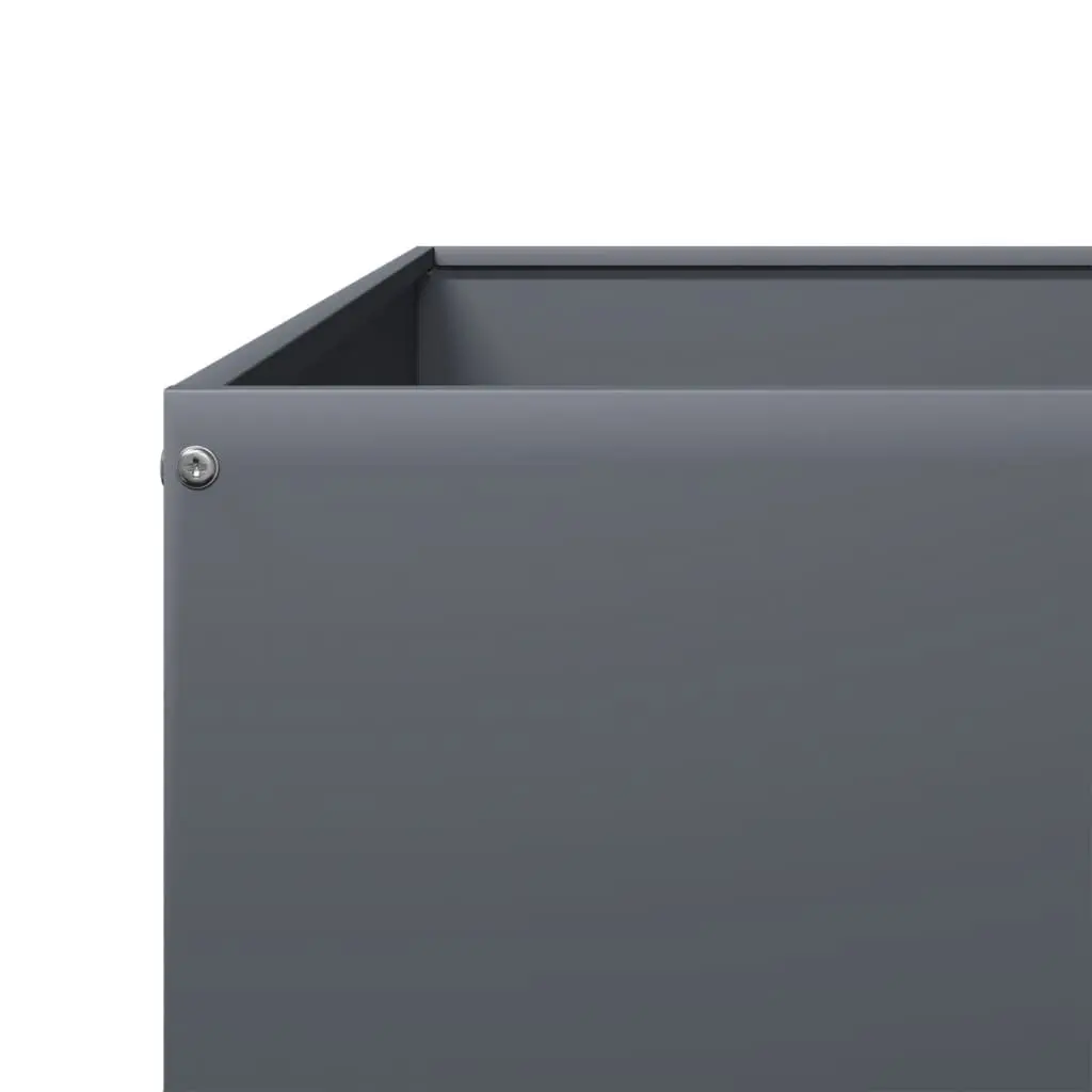 Raised Garden Bed Steel Planter Anthracite 100x100x33.5cm Outdoor Flowers