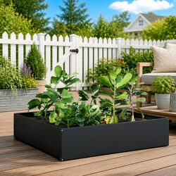 Anthracite Steel Garden Bed 100x100x41 cm