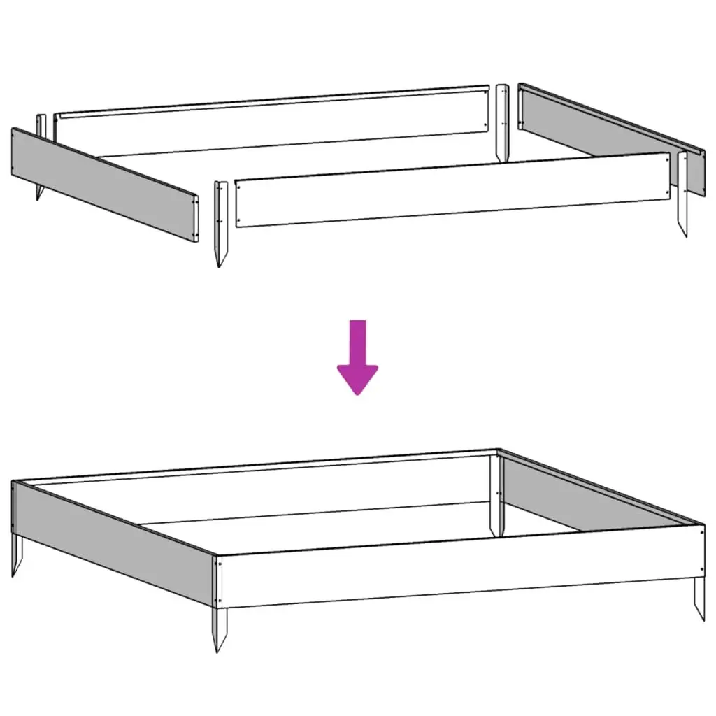 Garden Raised Bed Anthracite 100x100x41 cm Steel Weather-Resistant Outdoor Planter Box