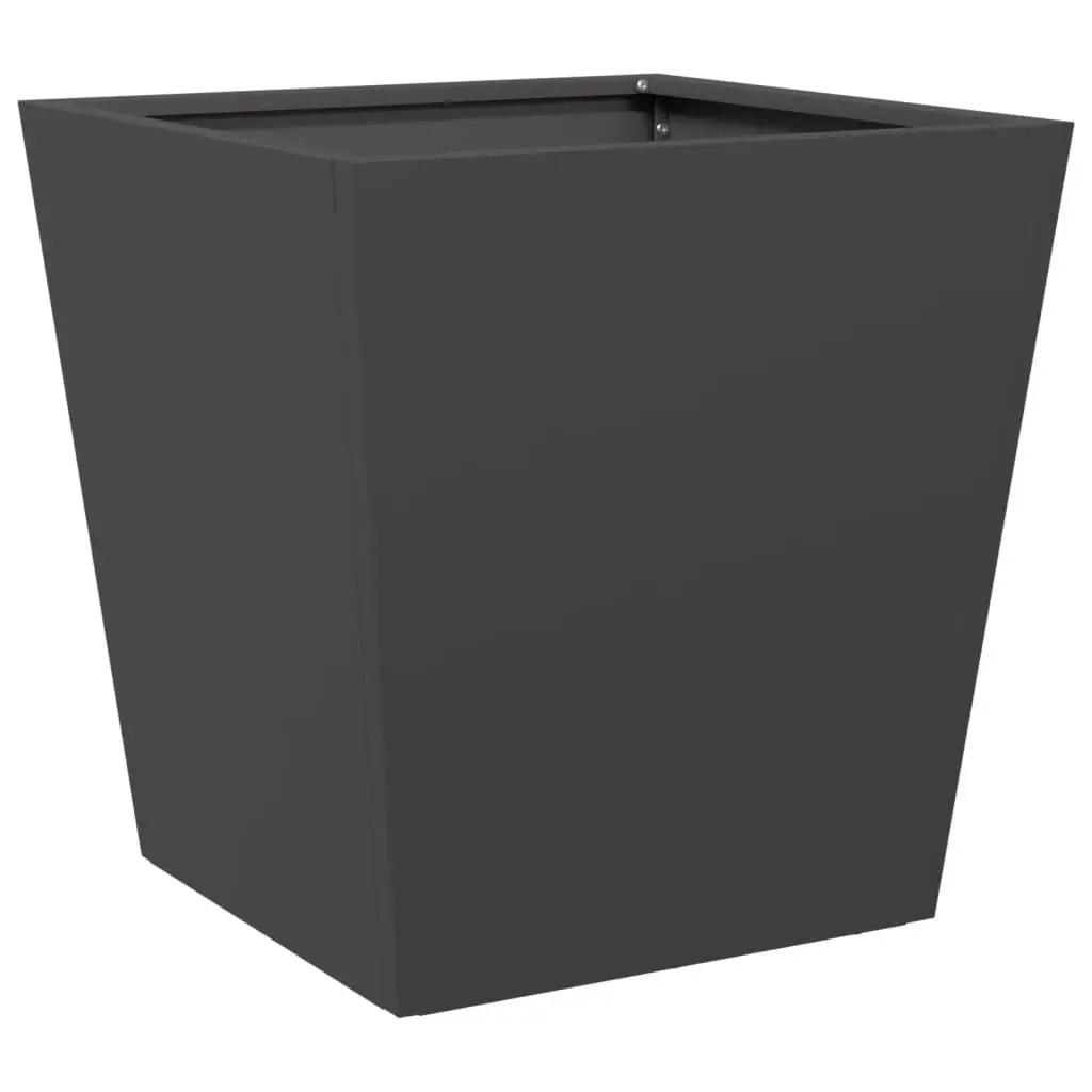 Garden Planter Box Black 40x40x40cm Steel Outdoor Pots for Flowers Plants Decoration