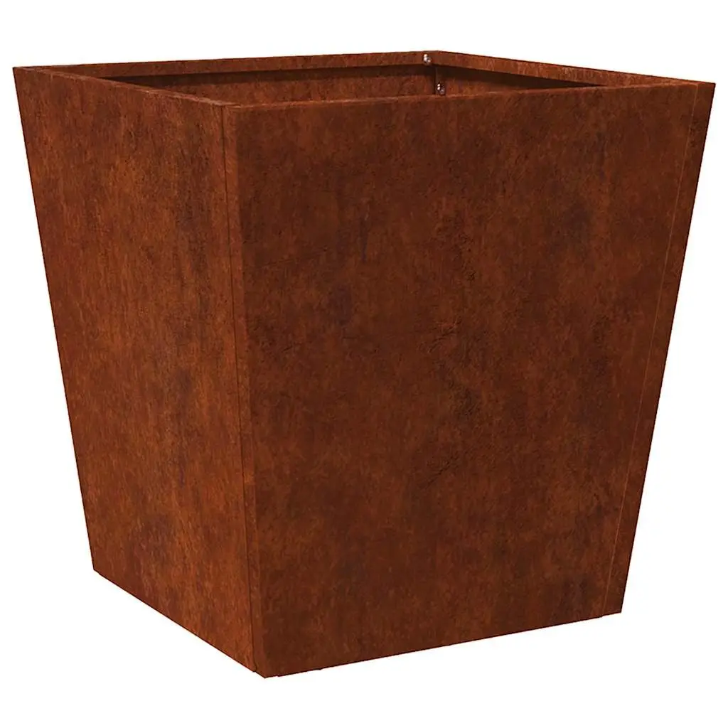 Garden Planter Silver 40x40x40 cm Weathering Steel Outdoor Pots for Flowers Plants