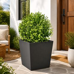 Black Steel Garden Planter 50x50x50cm