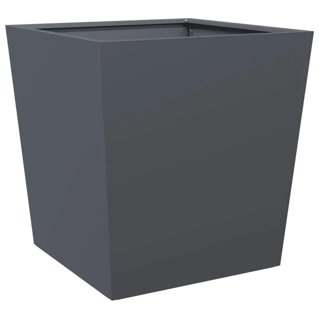 Steel Garden Planter 50x50x50 cm Anthracite Elevated Outdoor Pot for Floral and Vegetable Display