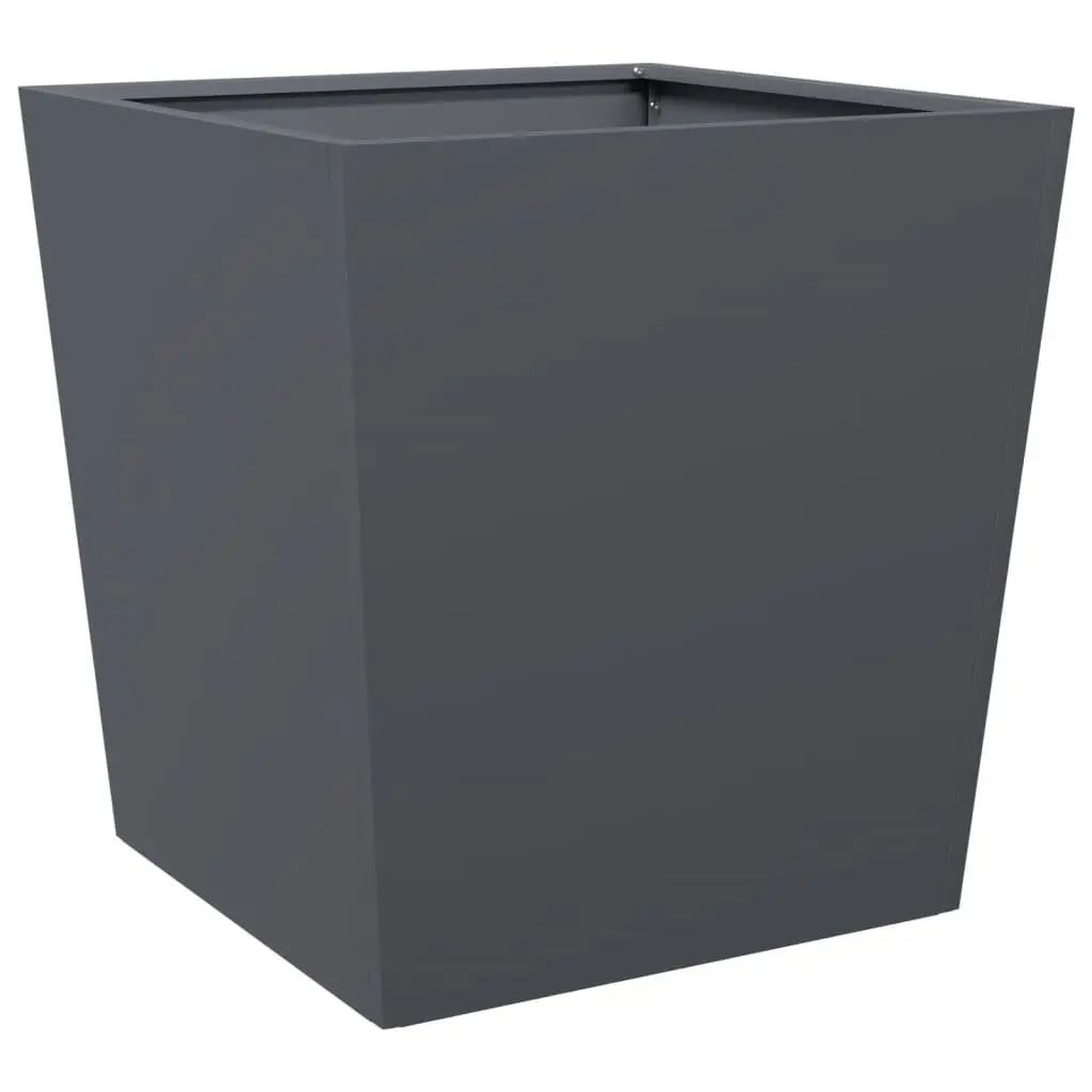 Steel Garden Planter 50x50x50 cm Anthracite Elevated Outdoor Pot for Floral and Vegetable Display