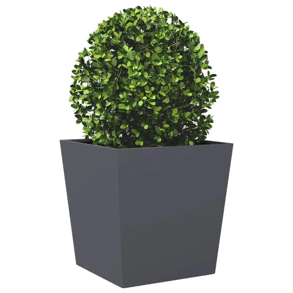 Steel Garden Planter 50x50x50 cm Anthracite Elevated Outdoor Pot for Floral and Vegetable Display