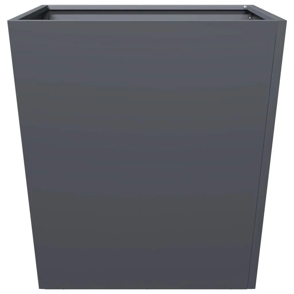 Garden Planters Anthracite 50x50x50 cm Steel Square Outdoor Planter Pot 2 Piece