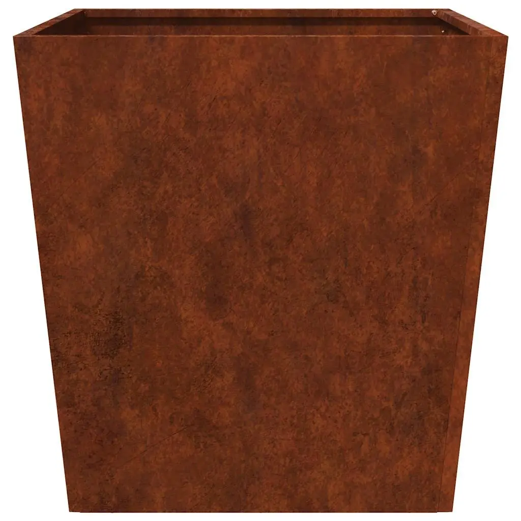 Garden Planters Brown 50x50x50 cm Weathering Steel Outdoor Raised Planter 2 Piece