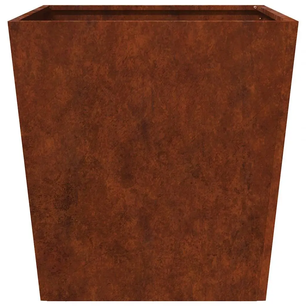 Garden Planters Brown 50x50x50 cm Weathering Steel Outdoor Raised Planter 2 Piece