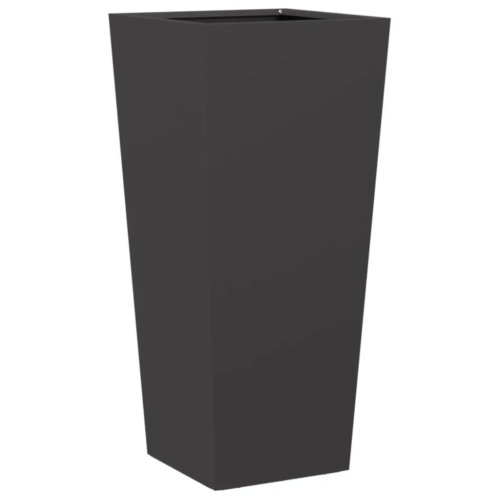 Garden Planters Black 35x35x75 cm Steel Outdoor Flower Pot