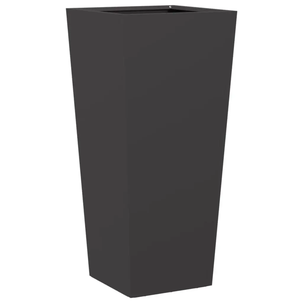 Garden Planters Black 35x35x75 cm Steel Outdoor Flower Pot