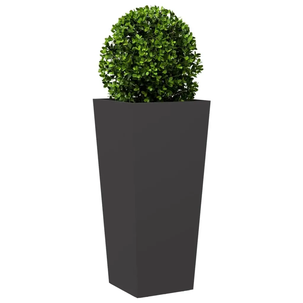Garden Planters Black 35x35x75 cm Steel Outdoor Flower Pot