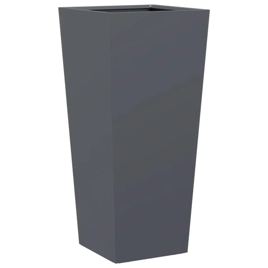Garden Planters Anthracite 35x35x75 cm Steel Outdoor Pots