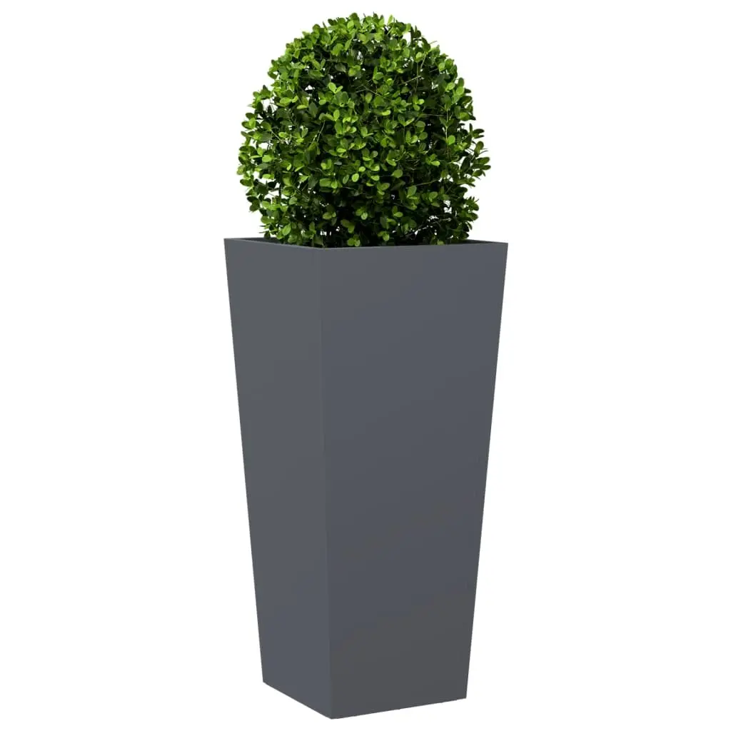 Garden Planters Anthracite 35x35x75 cm Steel Outdoor Pots