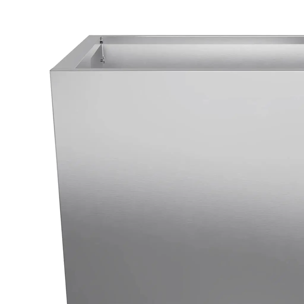 Garden Planters Silver 35x35x75 cm Galvanised Steel Outdoor Pots