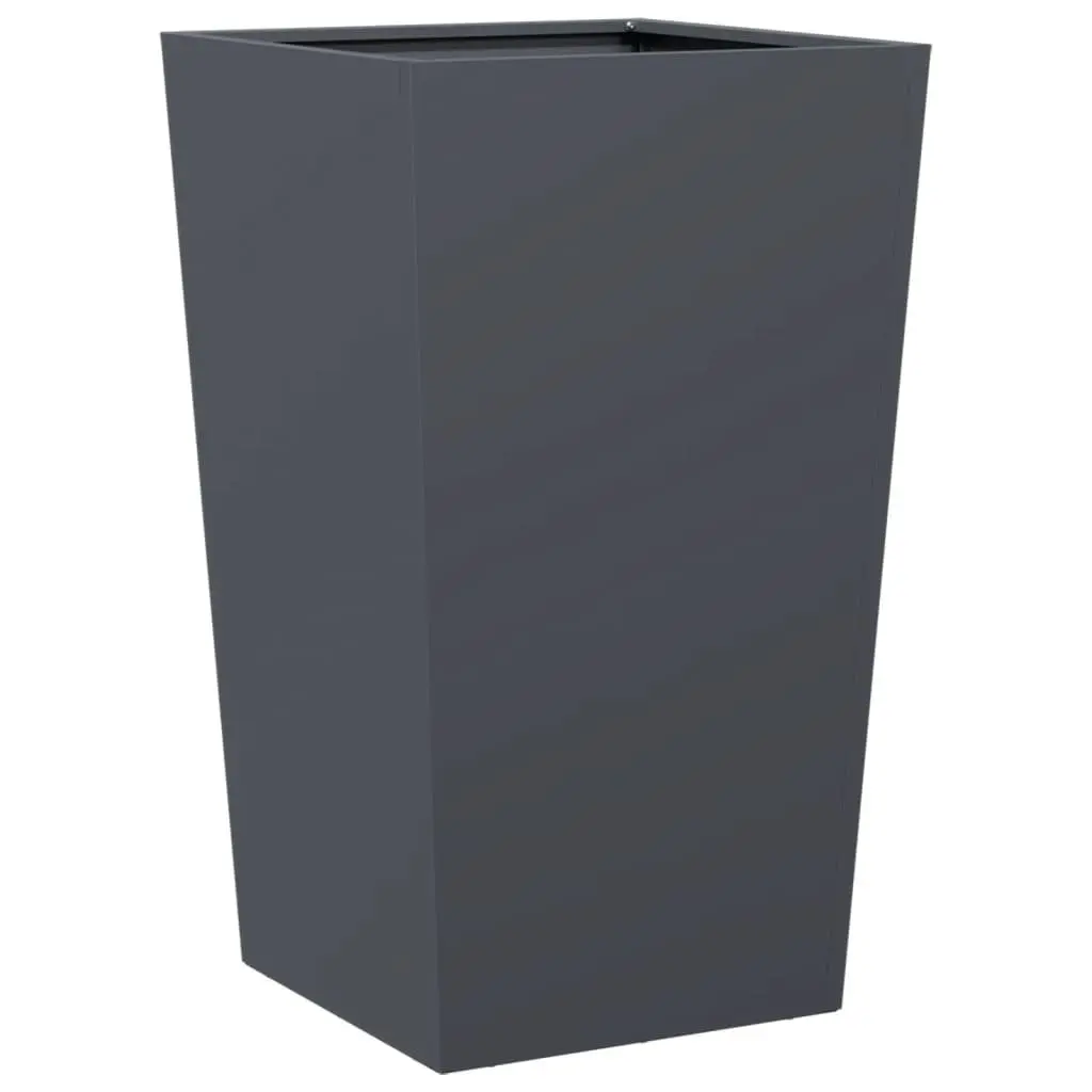 Garden Planter Anthracite 45x45x75cm Steel Outdoor Pots for Flowers Plants