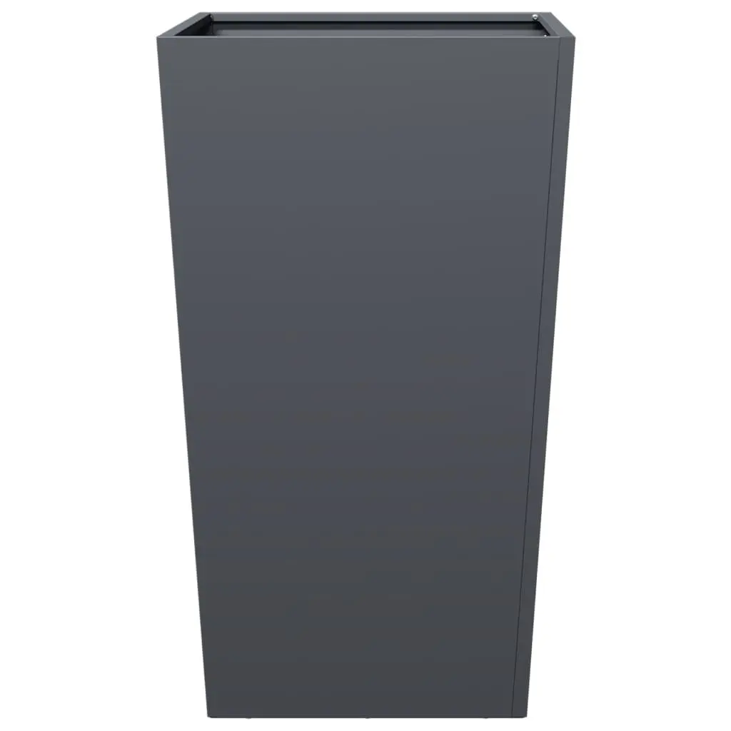Garden Planter Anthracite 45x45x75cm Steel Outdoor Pots for Flowers Plants