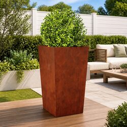 Compact 45x45x75 cm Garden Planter Made of Weathering Steel
