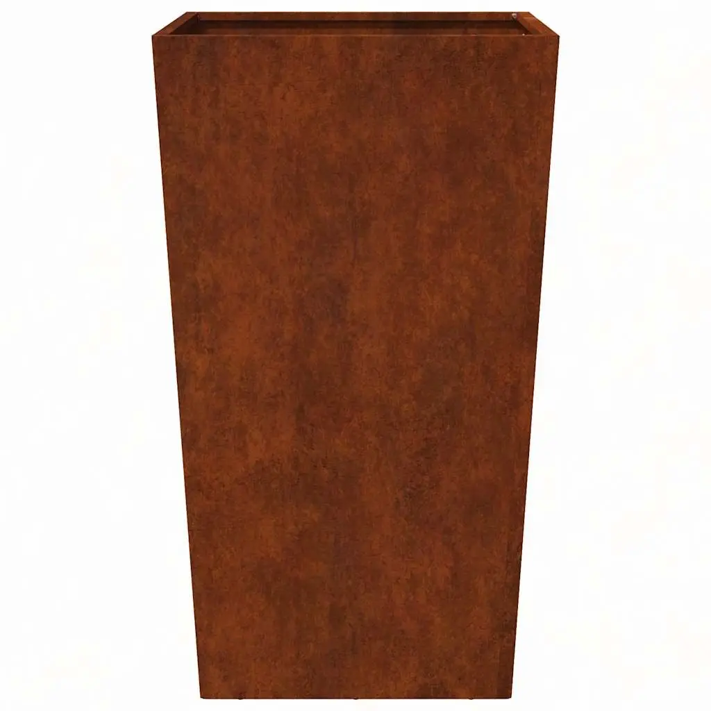 Garden Planter Silver 45x45x75 cm Weathering Steel Outdoor Flower Pot Raised Bed