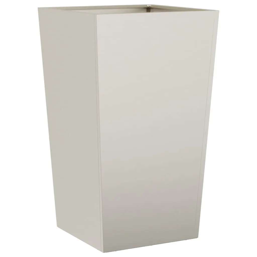 Garden Planter Silver 45x45x75 cm Weathering Steel Outdoor Flower Pot Raised Bed