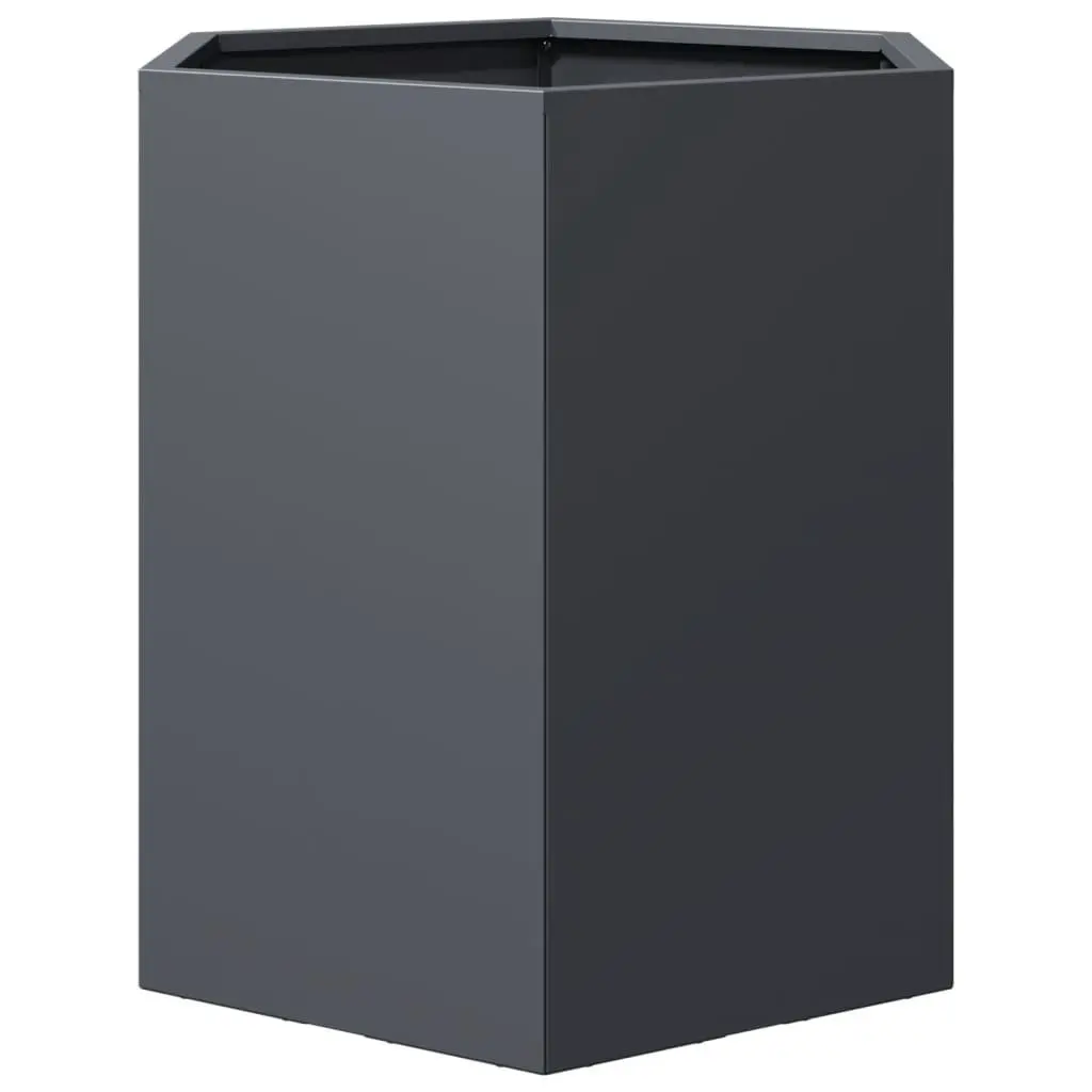 Garden Planters Anthracite 2 pcs Hexagon Raised Outdoor Flower Pot