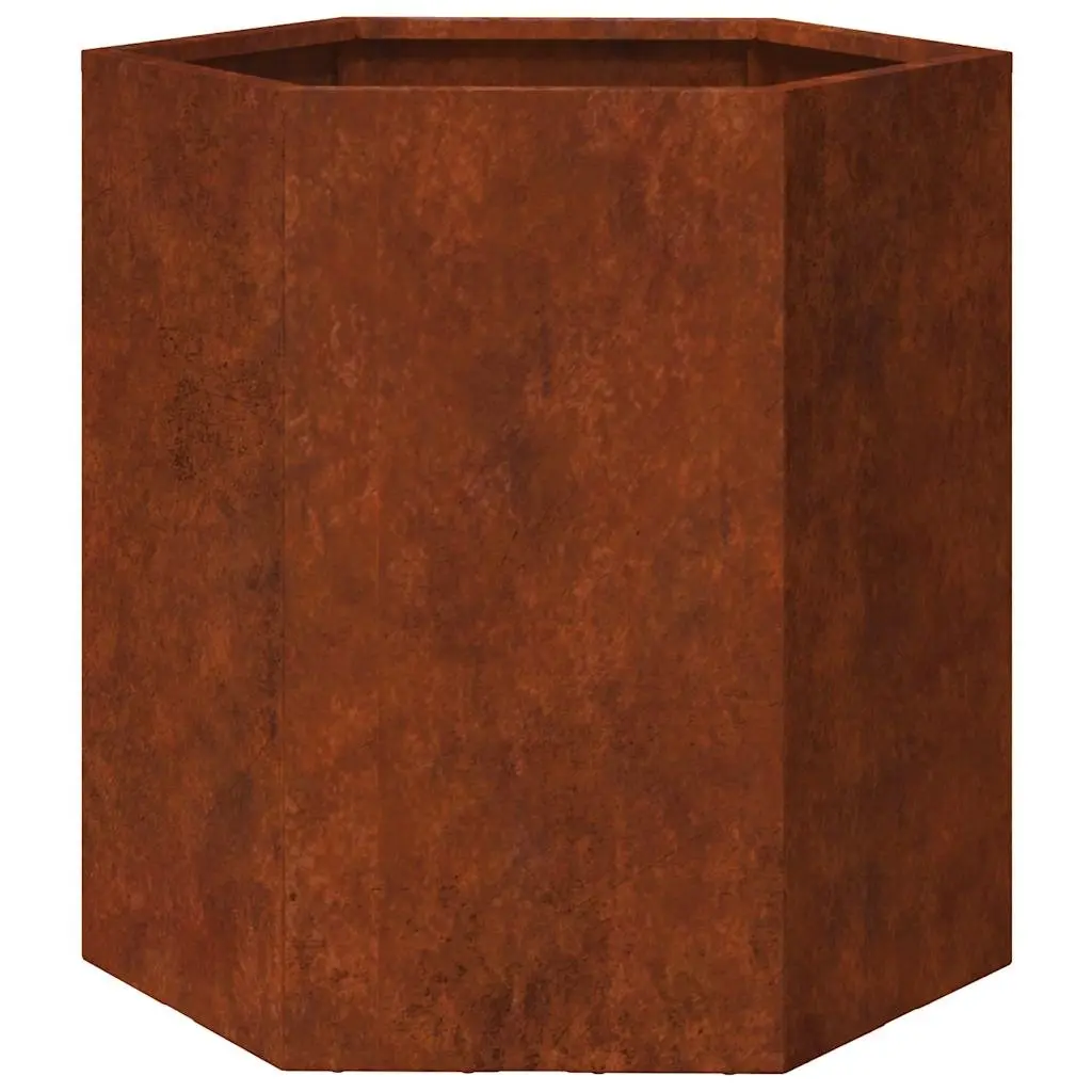 Garden Planters Brown Hexagon 46x40x45 cm Raised Bed Weathering Steel