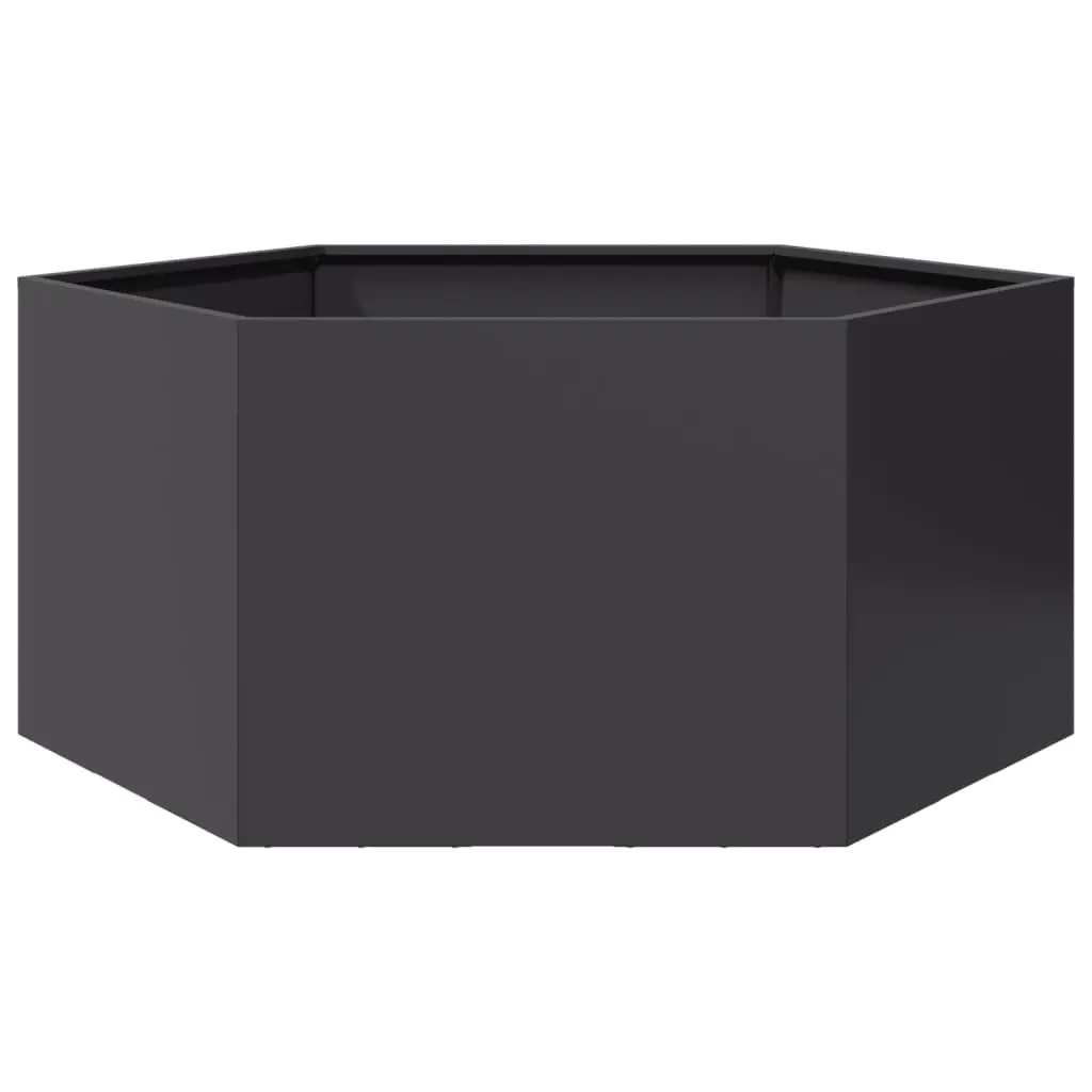 Garden Planter Black Hexagon Outdoor Raised Bed for Flowers Plants Vegetables Herbs