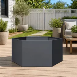 Compact Hexagonal Steel Planter for Your Garden