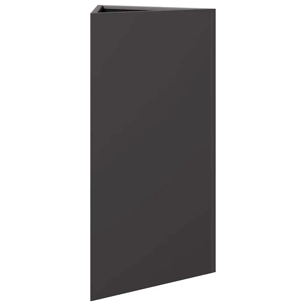Garden Planter Black Steel 40x34.5x75cm Triangular Shape Rust Resistant Outdoor Use