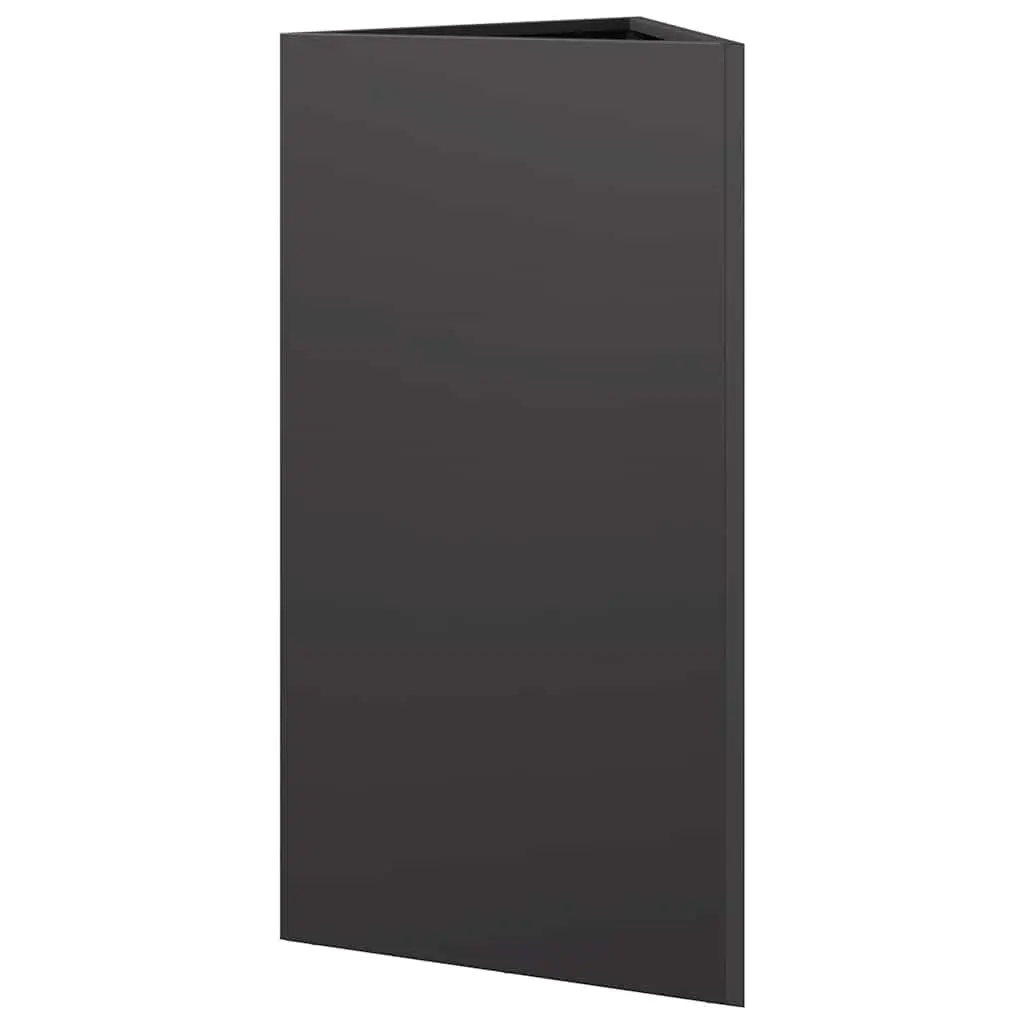 Garden Planter Black Steel 40x34.5x75cm Triangular Shape Rust Resistant Outdoor Use